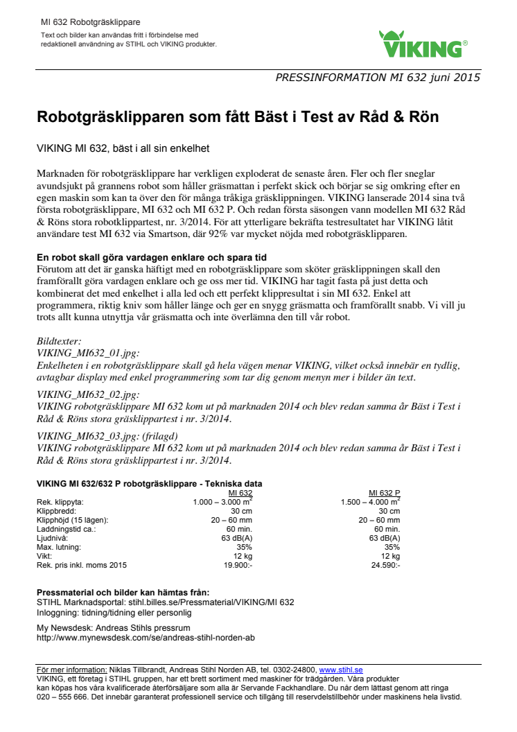 Robotgräsklipparen som fått Bäst i Test av Råd & Rön