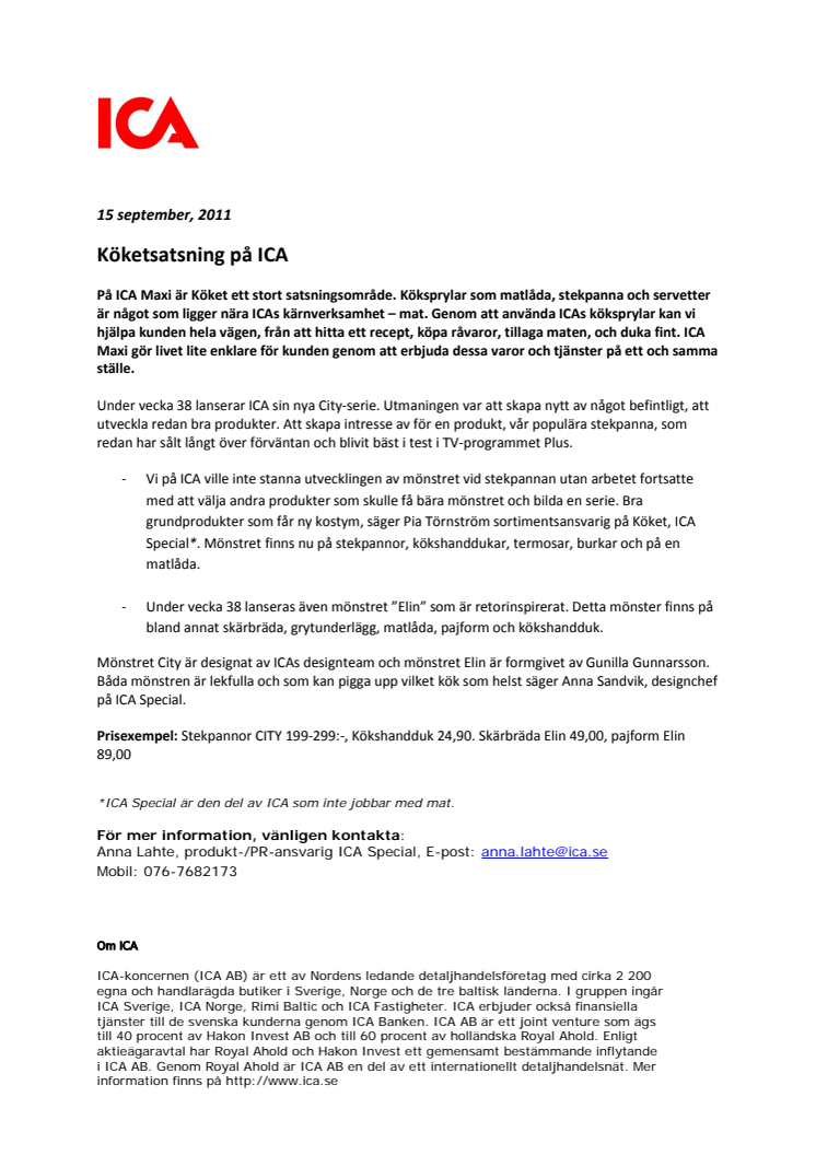 Köketsatsning på ICA