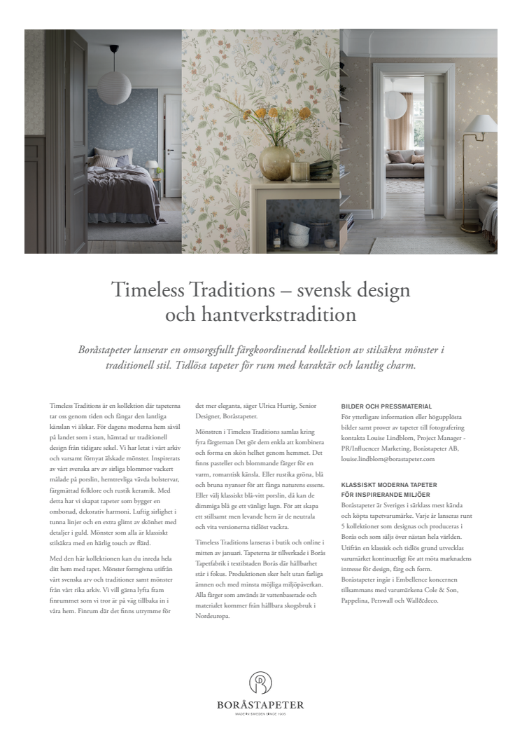 Timeless Traditions - svensk design och hantverkstradition