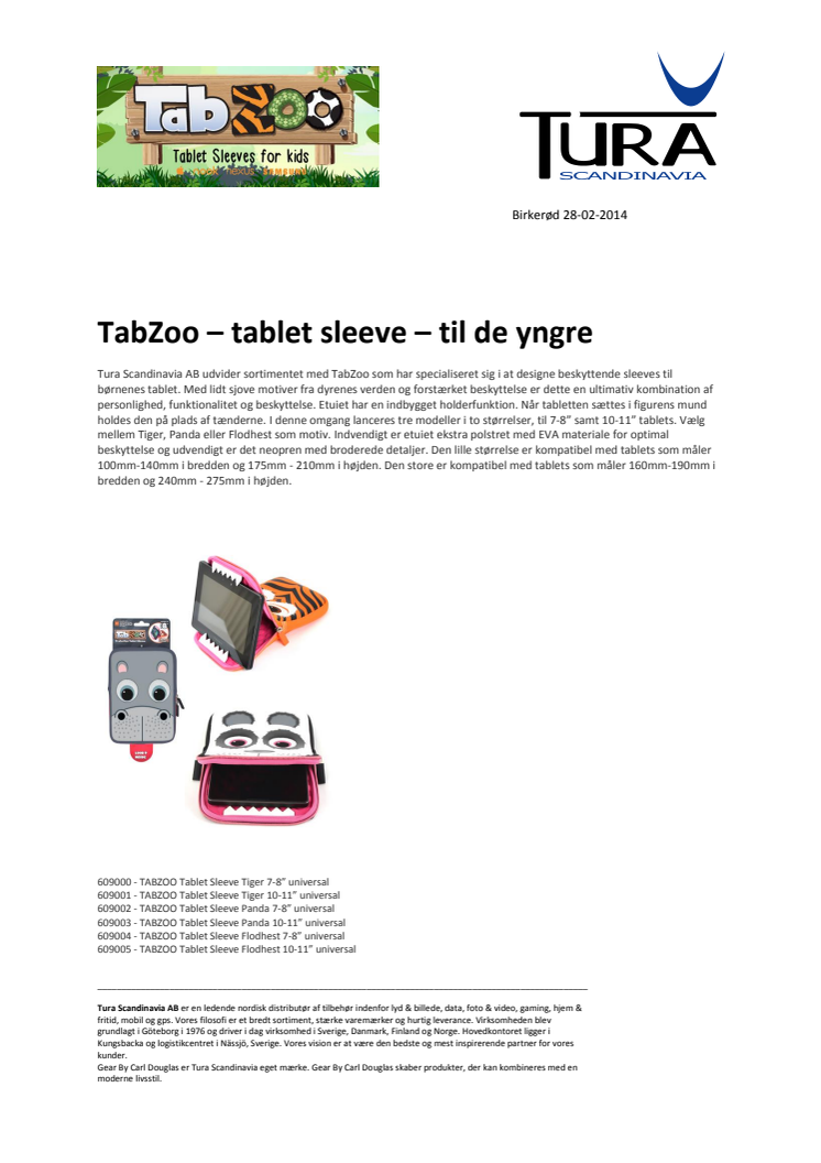 TabZoo – tablet sleeve – til de yngre