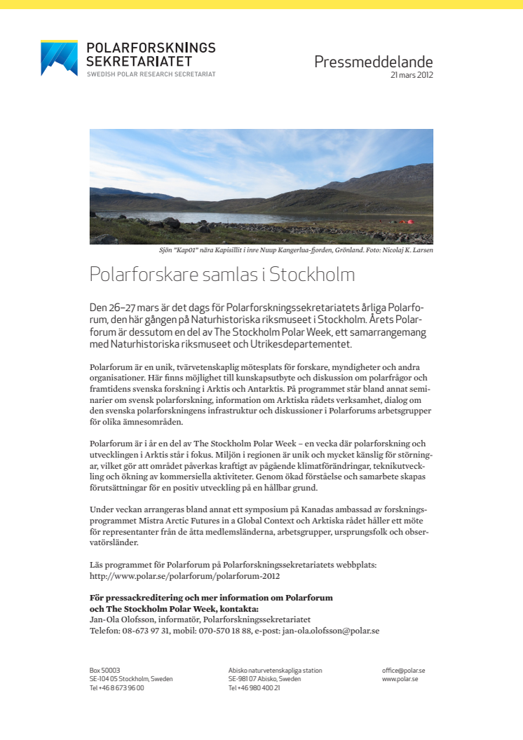 Polarforskare samlas i Stockholm