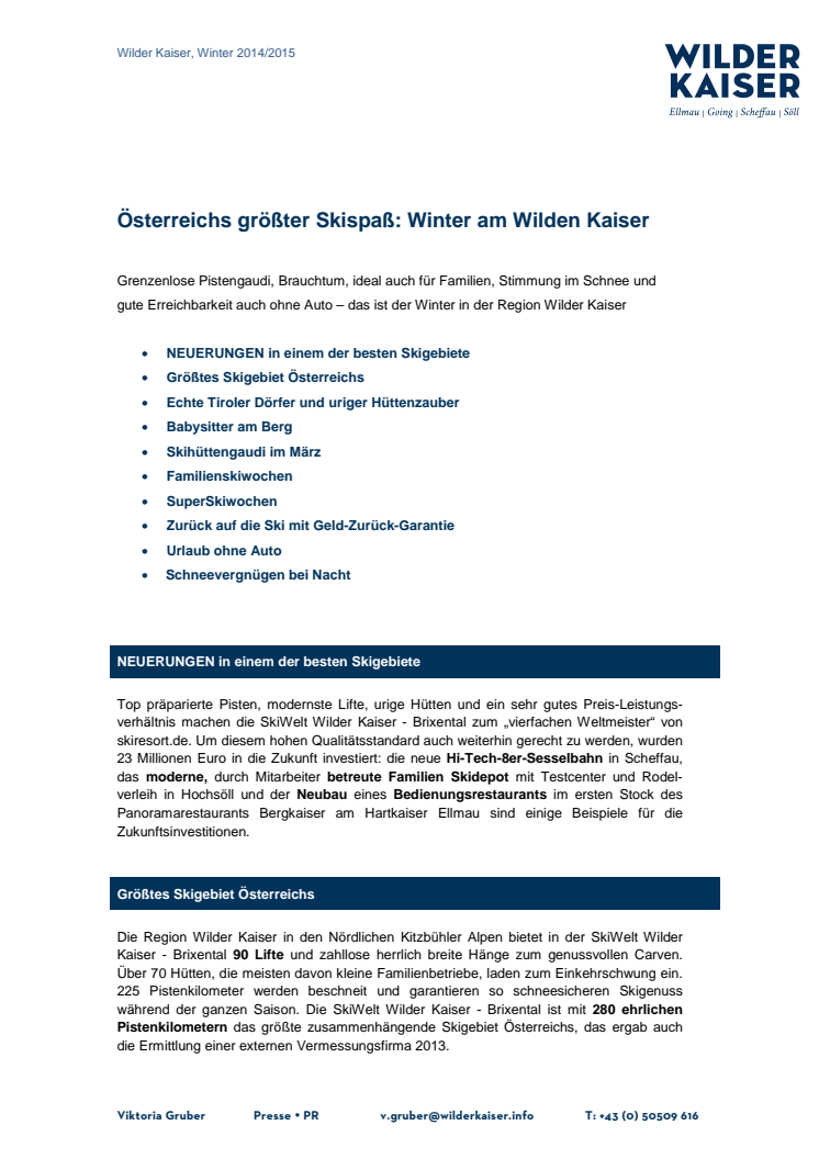 Österreichs größter Skispaß: Winter am Wilden Kaiser