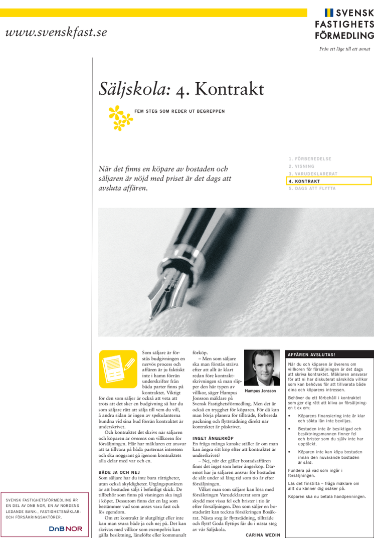 Säljskola: 4. Kontrakt