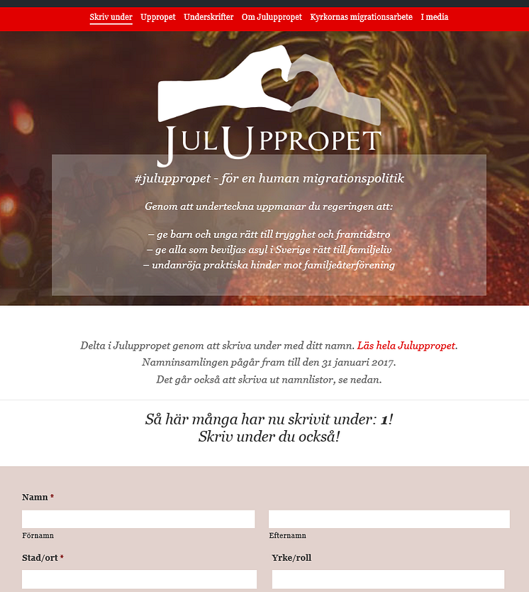 Webbsidan www.juluppropet.se