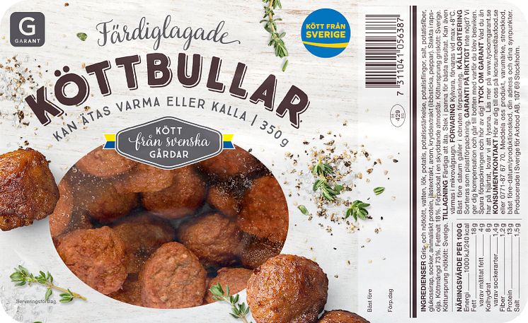 Garant färdiglagade köttbullar 350 g