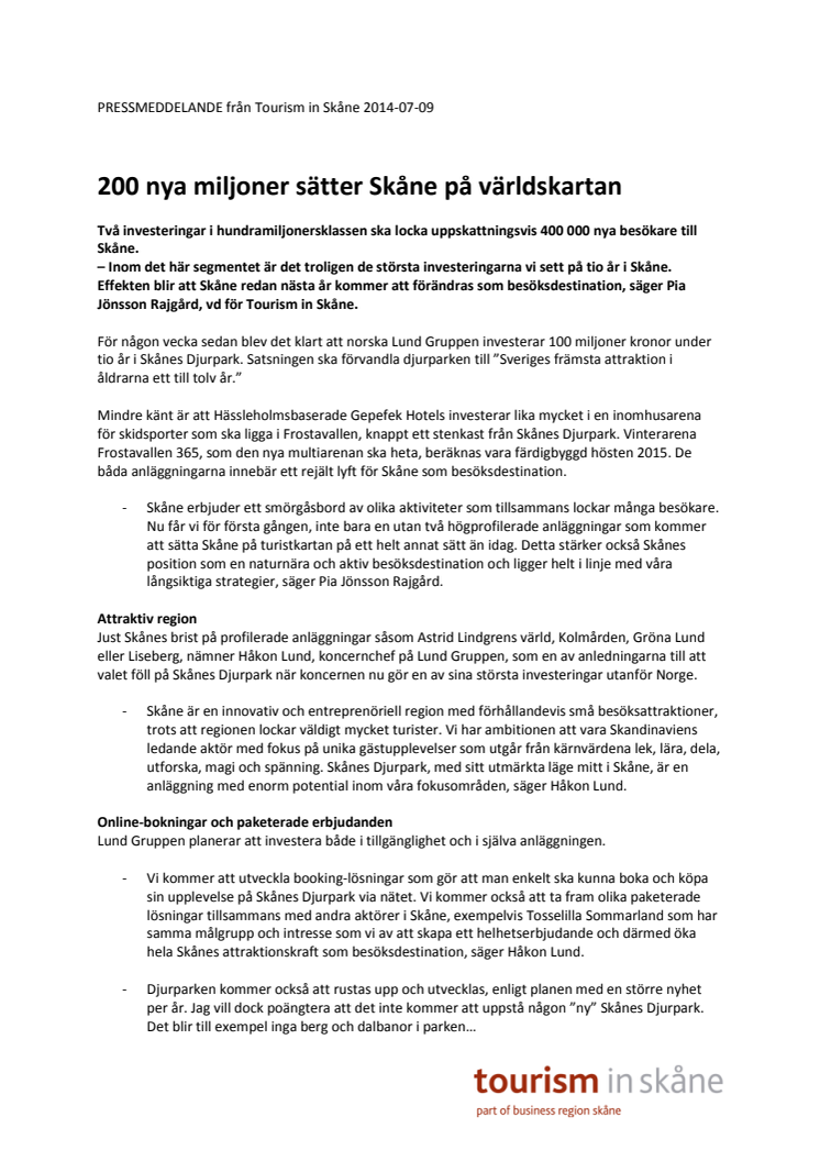 200 nya miljoner sätter Skåne på världskartan