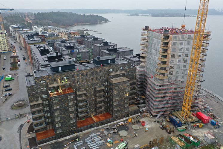 Fyrtornet på Lidingö under byggtiden
