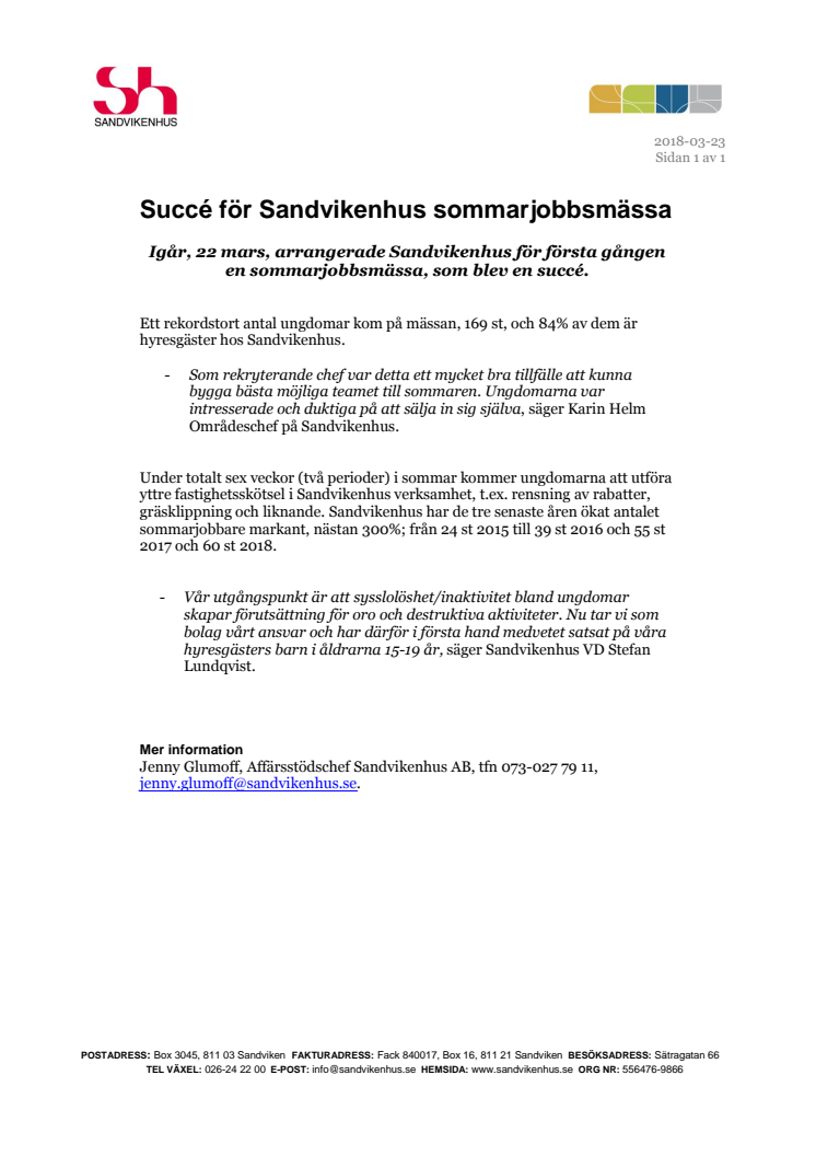 Succé för Sandvikenhus sommarjobbsmässa