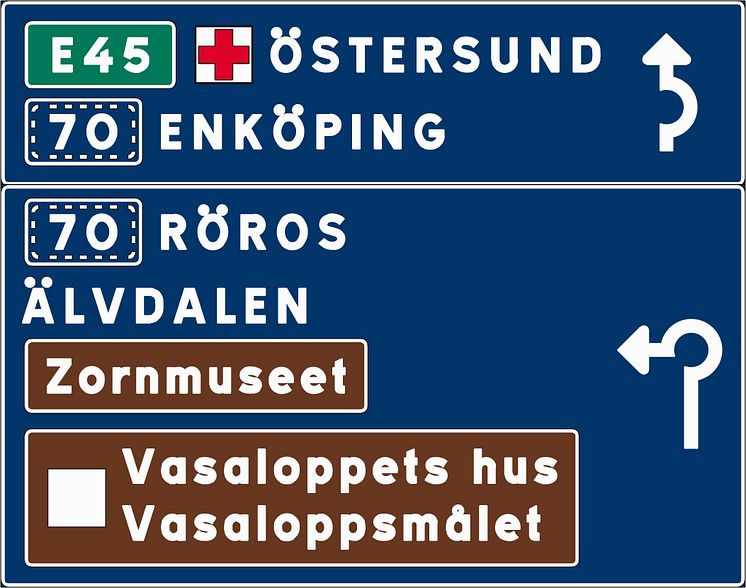 Hela VasaloppsArenan får brun/vit vägskyltning