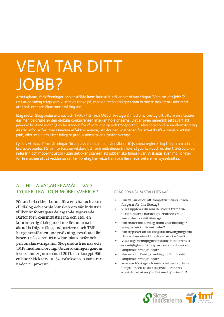 Rapport Vem tar ditt jobb?