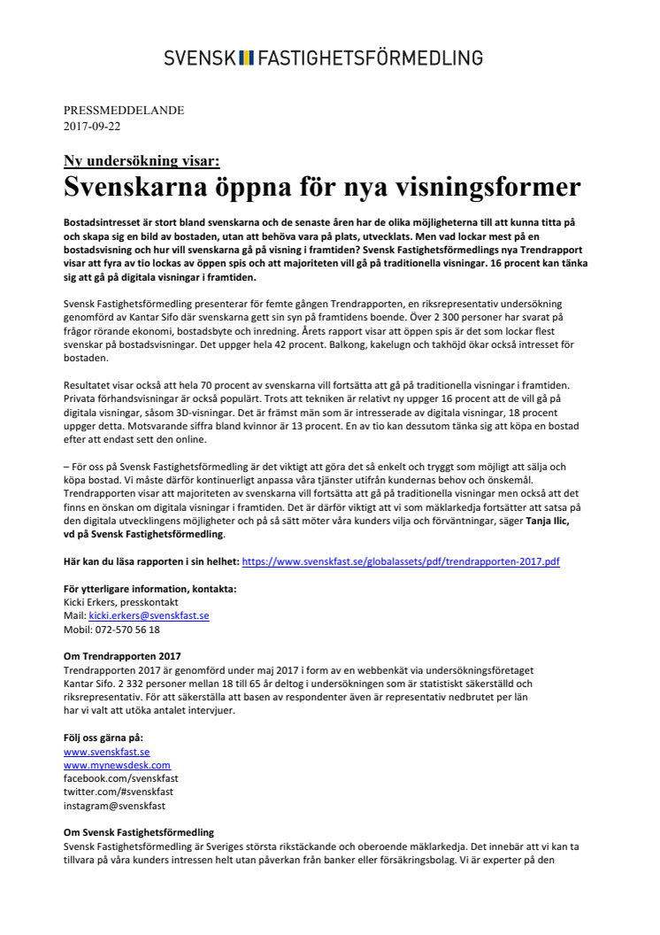 Ny undersökning visar: Svenskarna öppna för nya visningsformer