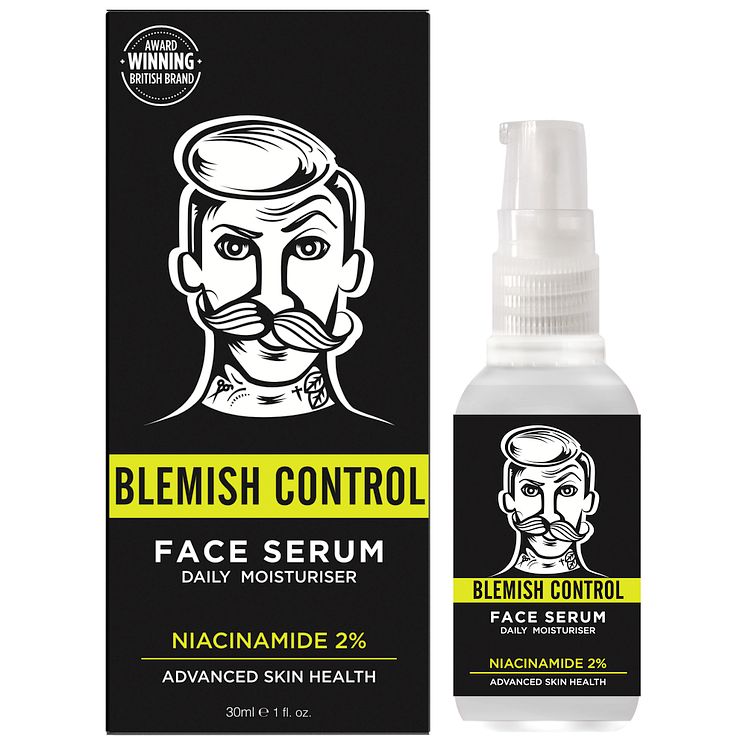 BARBER PRO Blemish Control Serum Bottle and Box