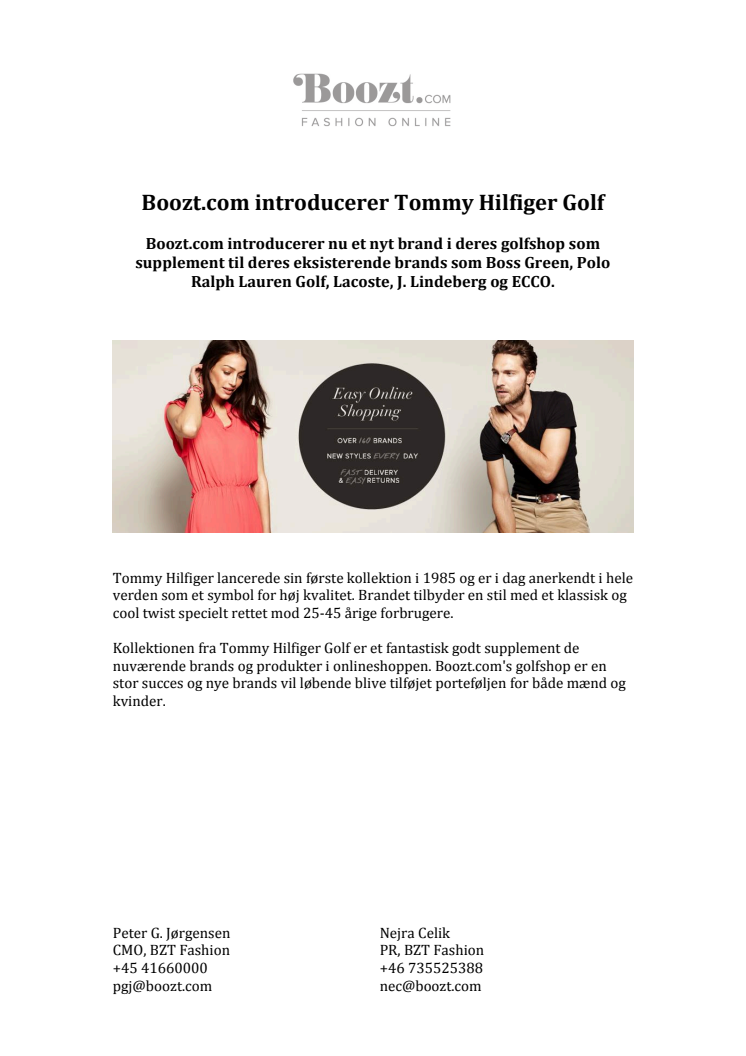  Boozt.com introducerer Tommy Hilfiger Golf