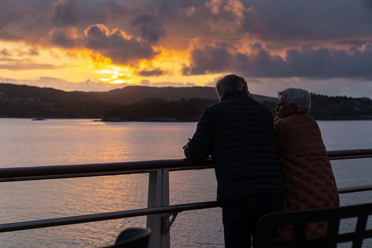 Sunset on board Havila Pollux