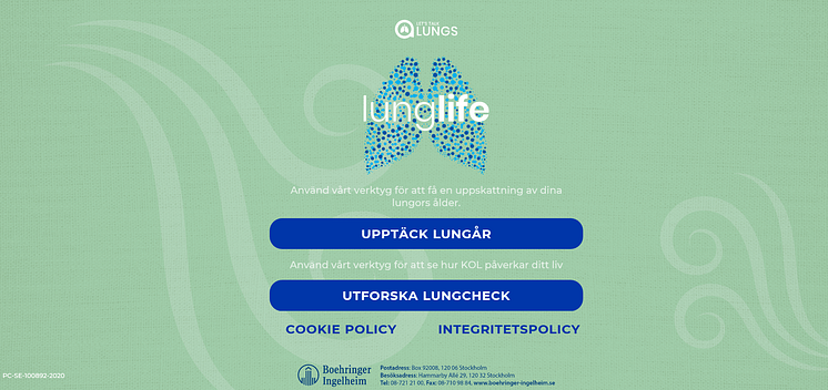 Lung Life - en webbplattform där man kan kolla sin lunghälsa.