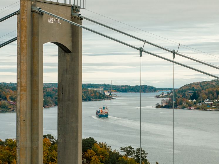 First container delivery port of Arendal 23.10.23