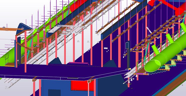 Stationen i Hagalund sedd från Tekla Structures 3