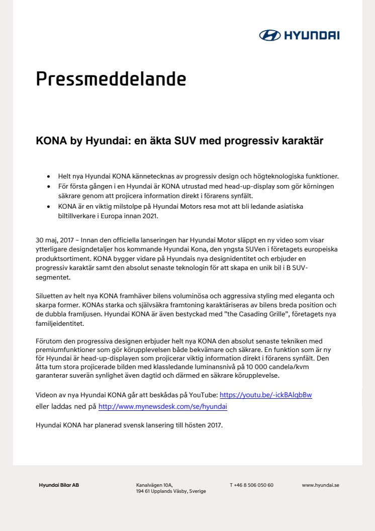 KONA by Hyundai: en äkta SUV med progressiv karaktär