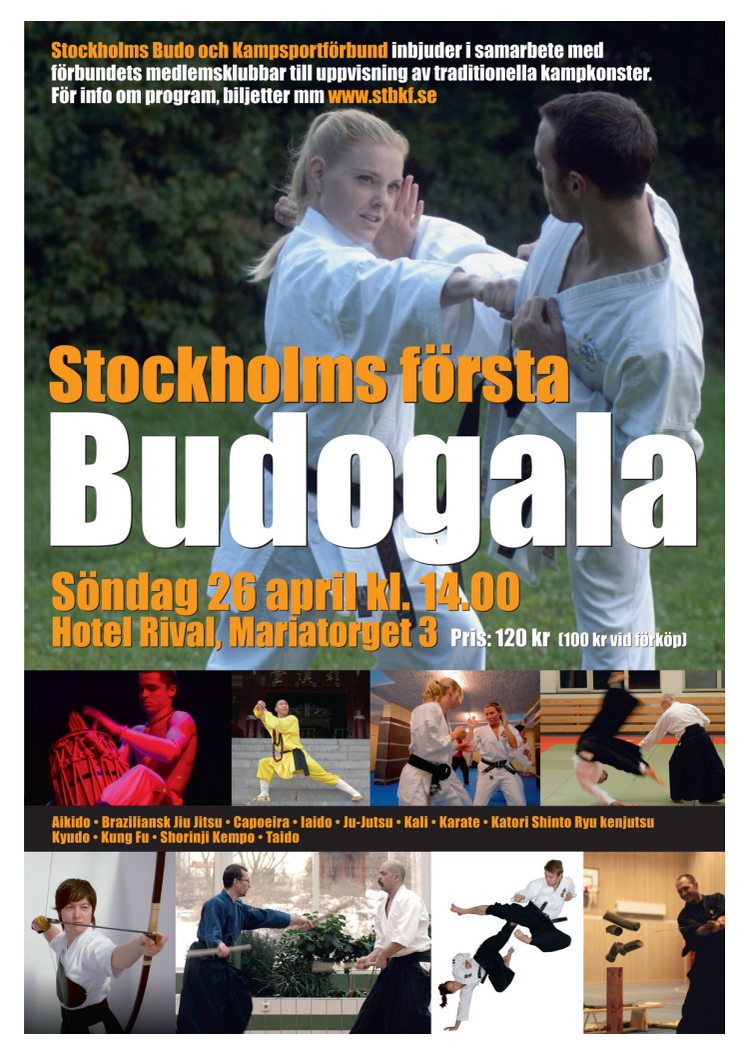Programblad Budo- och kampsportgala på Rival - Hela