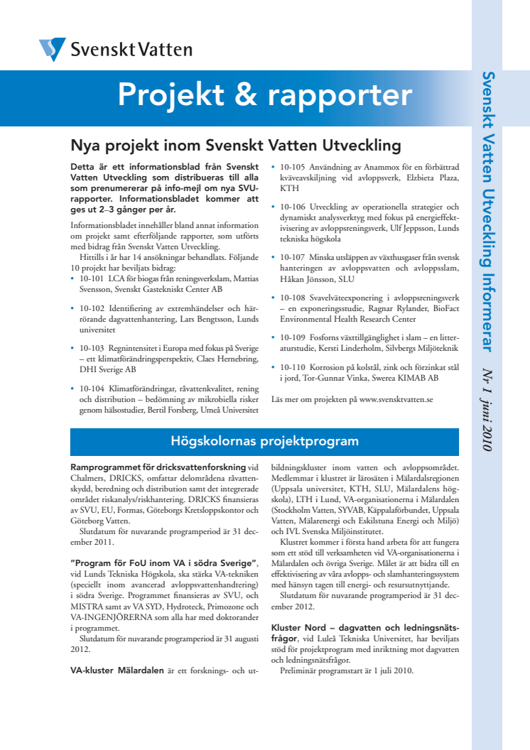 SVU informationsblad