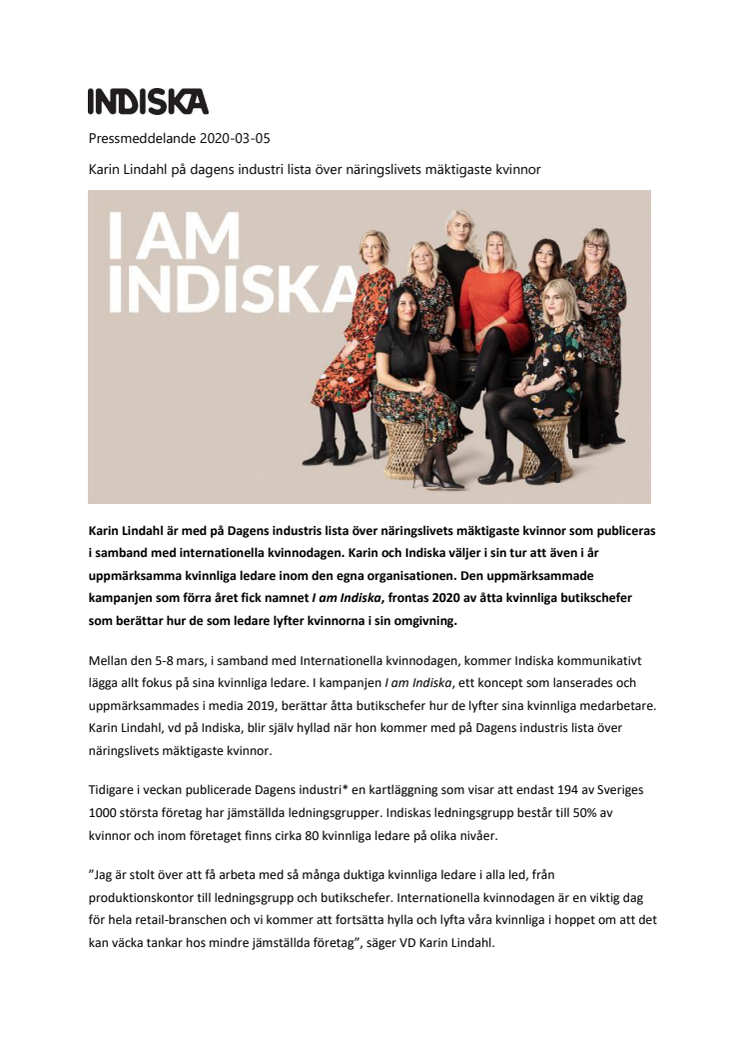 Karin Lindahl på Dagens industris lista över näringslivets mäktigaste kvinnor