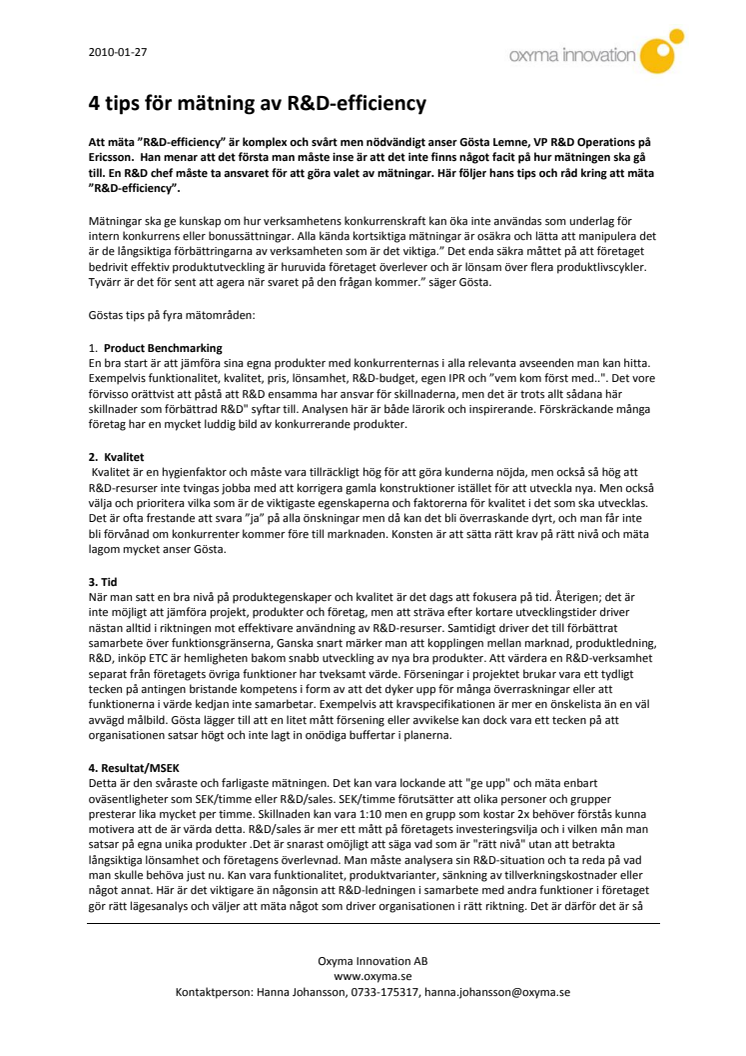 4 tips för mätning av R&D-efficiency