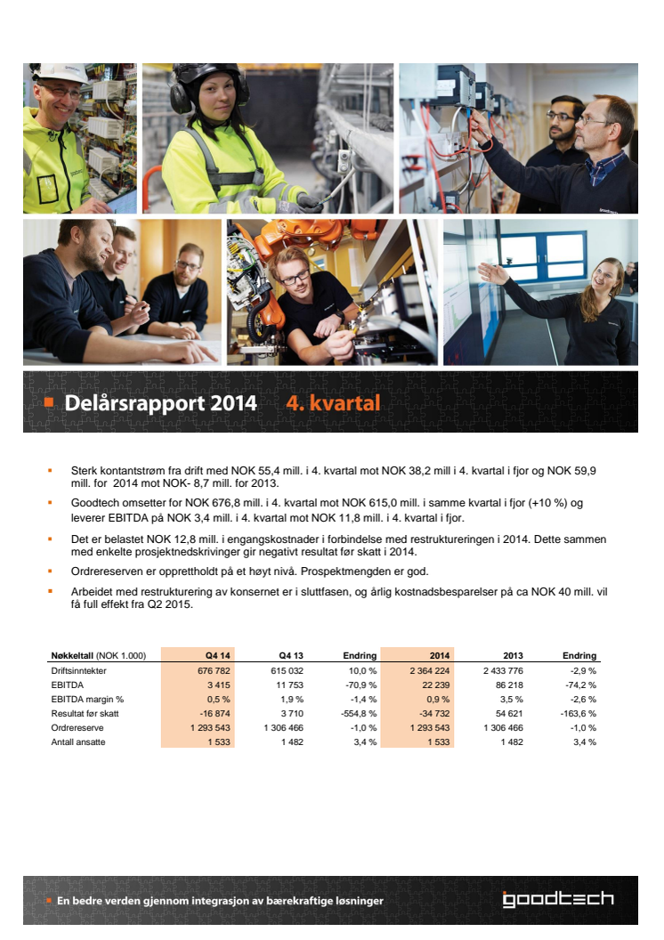 Kvartalsrapport Q4 2014