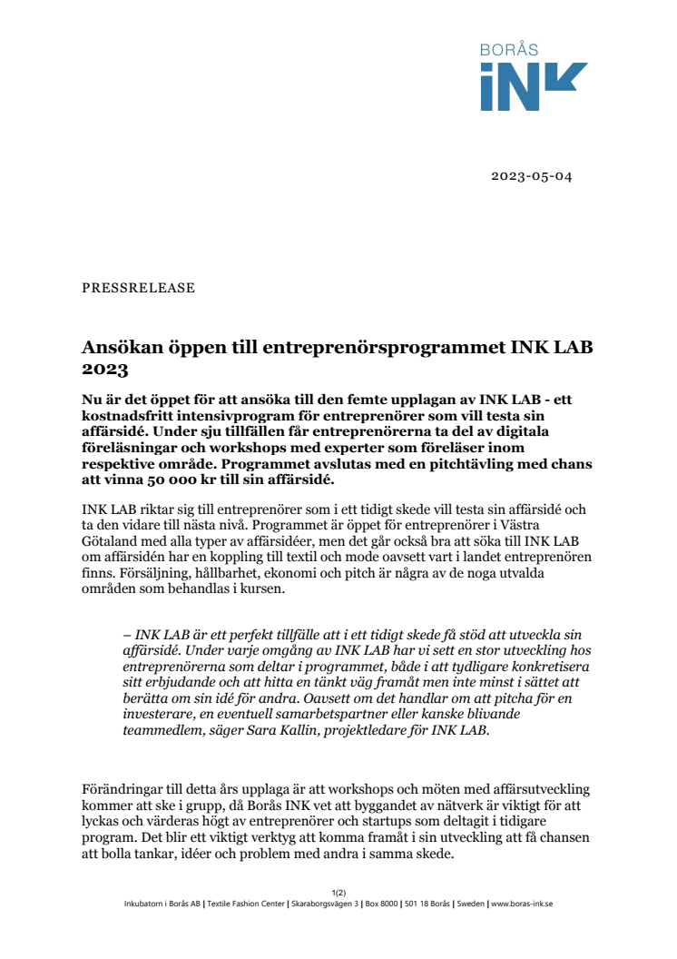 PM - Ansökan öppen till entreprenörsprogrammet INK LAB 2023.pdf