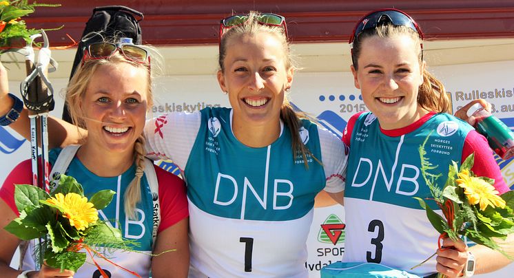 NM rulleskiskyting 2015 sprint pallen kvinner