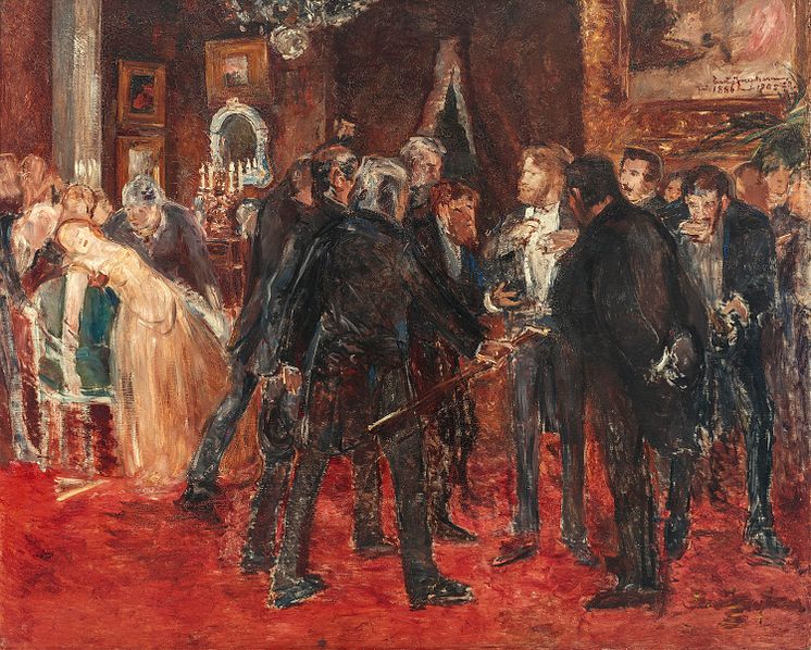 Ernst Josephson, Falskspelaren (En skandal i societeten), ca 1886. Olja på duk, 165 x 205 cm. Prins Eugens Waldemarsudde.