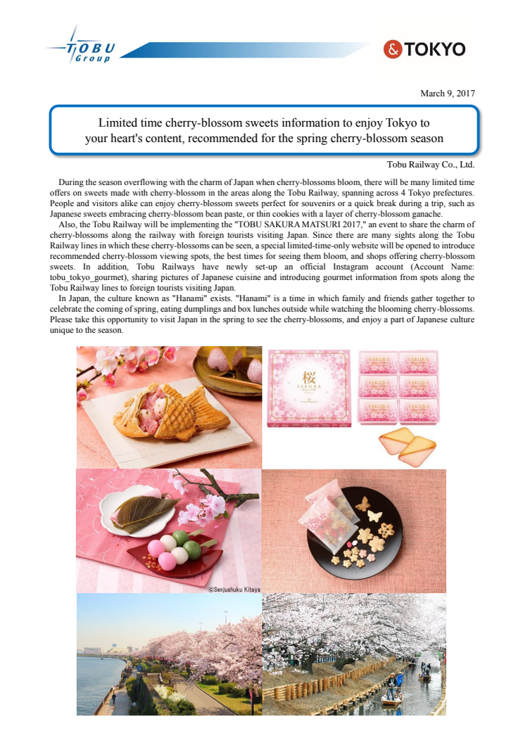 [ENGLISH]Limited time cherry-blossom sweets information to enjoy Tokyo to your heart's content, recommended for the spring cherry-blossom season