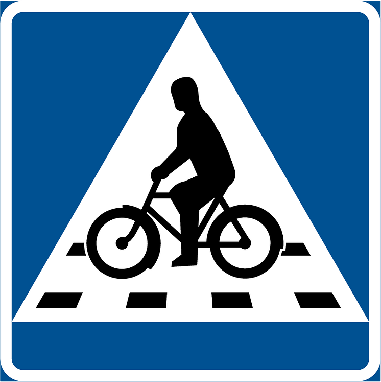 Nytt vägmärke för cykelöverfart