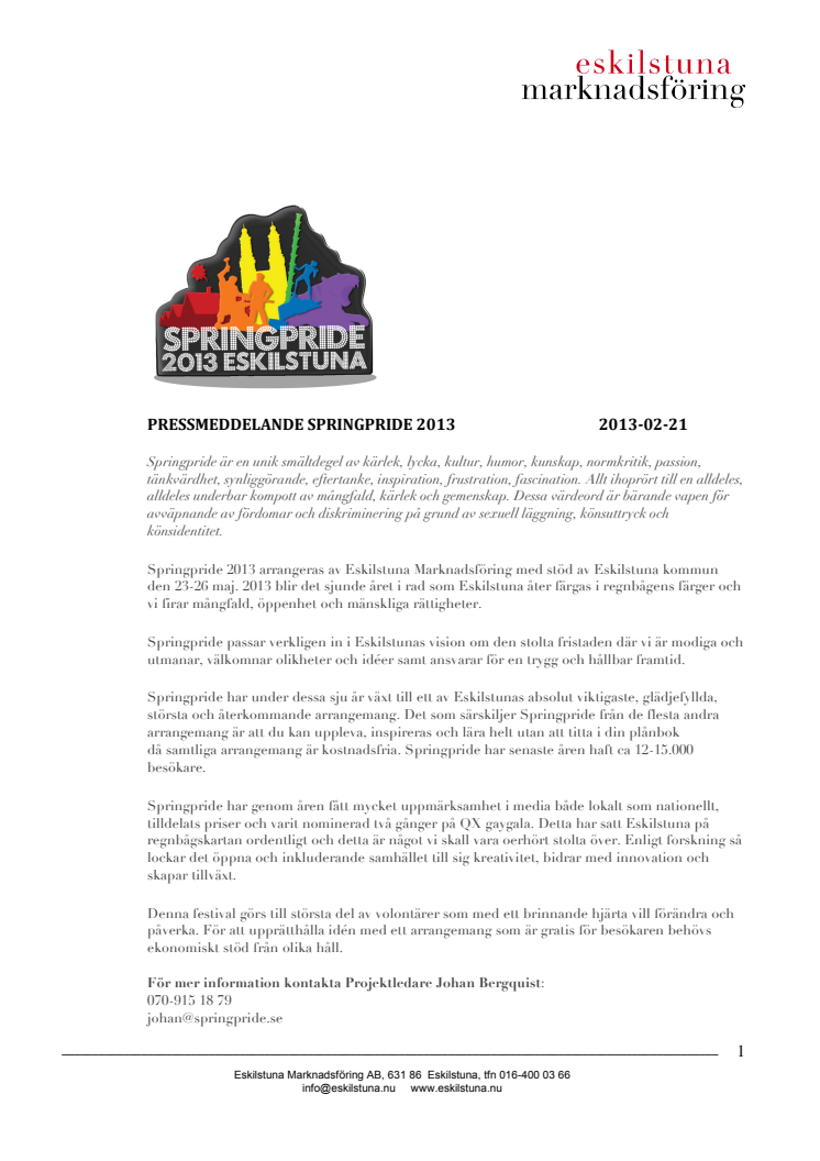 Springpride 2013! 23-26 maj