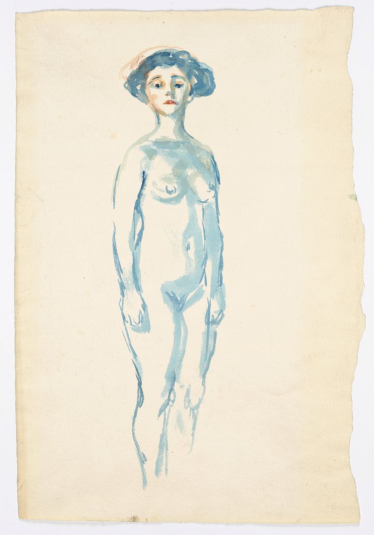 Edvard Munch: Stående blå kvinnelig akt / Standing Nude Female Blue (1922-1924)