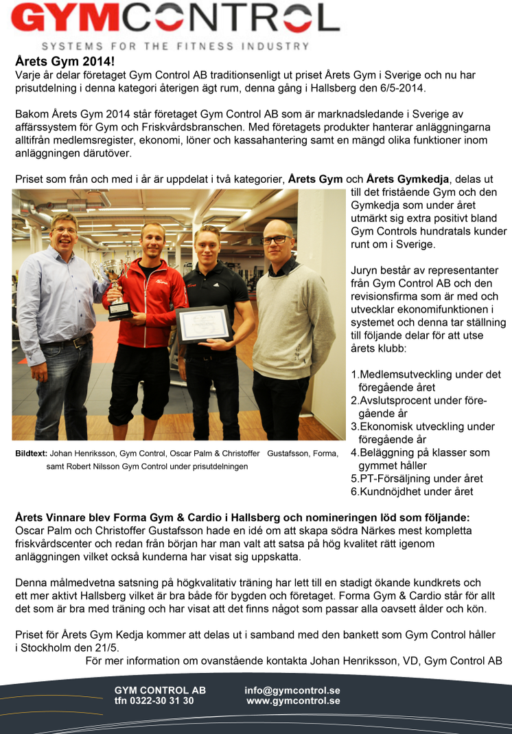 Årets Gym 2014!