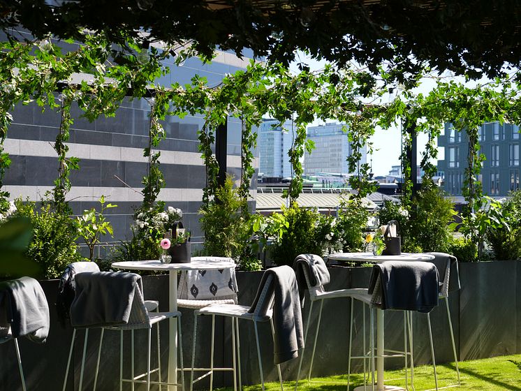 Clarion Hotel Sign - Rooftop Garden Bar