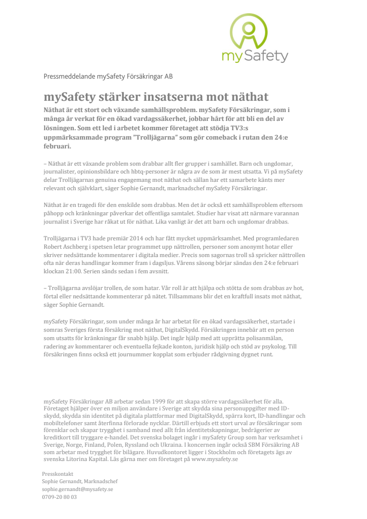 mySafety stärker insatserna mot näthat