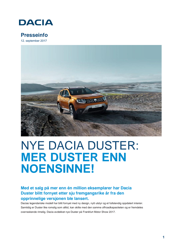 Nye Dacia Duster