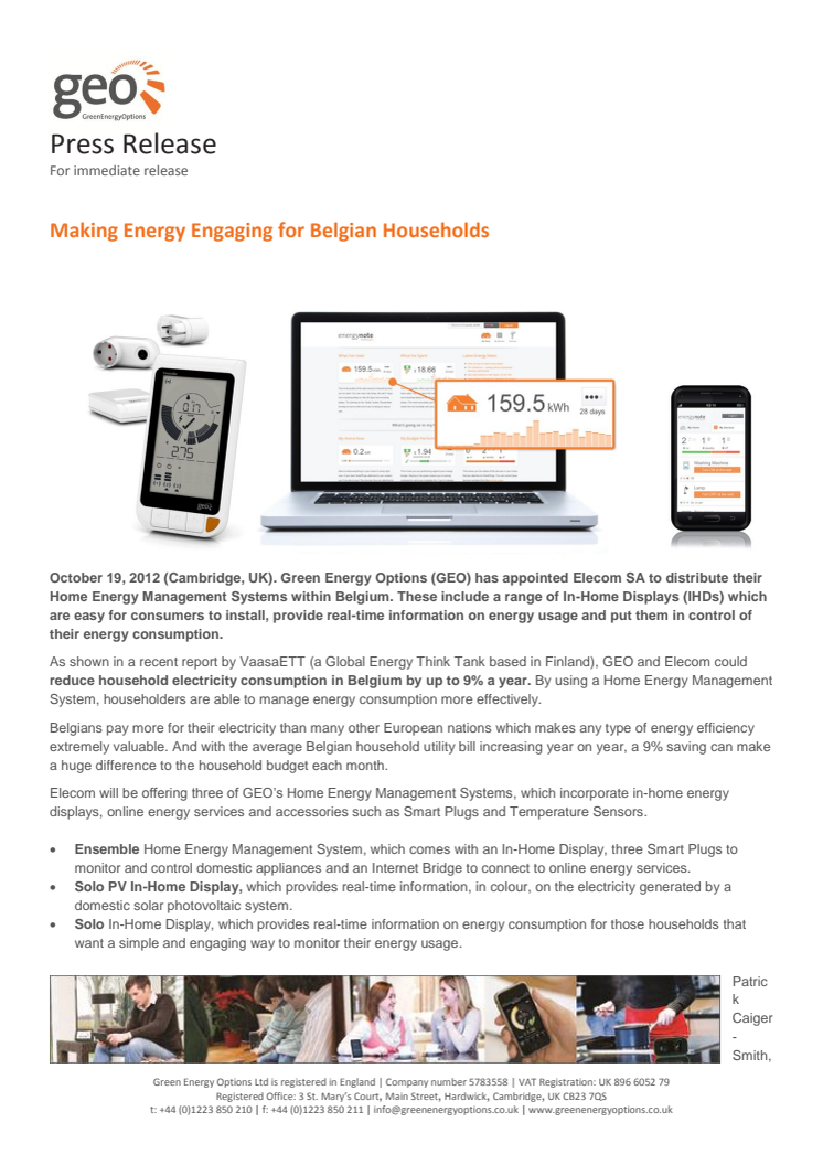 Making Energy Engaging for Belgian Households