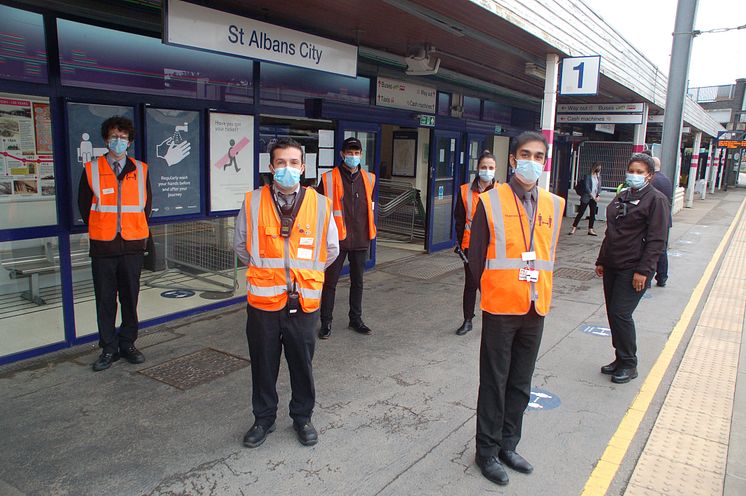 St Albans station team, station manager Harsitt Chandak at front