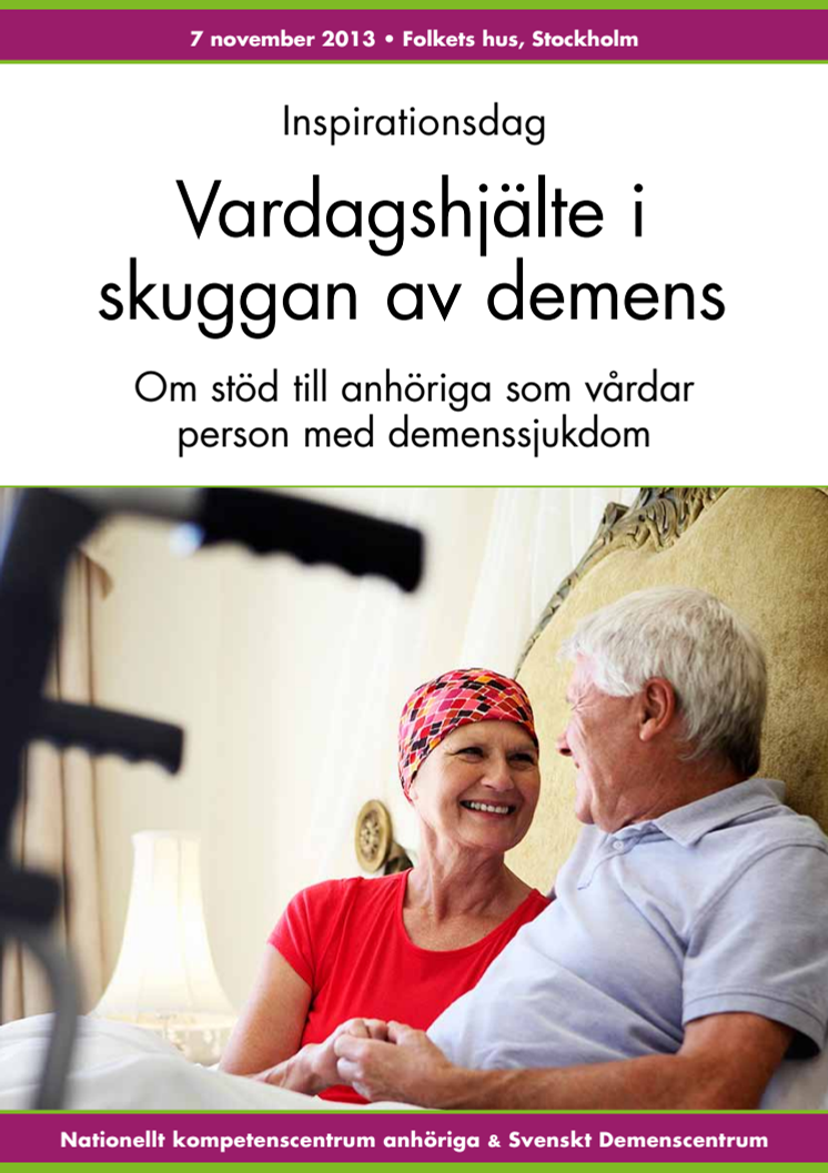 Inspirationsdag om stöd till anhöriga vid demenssjukdom