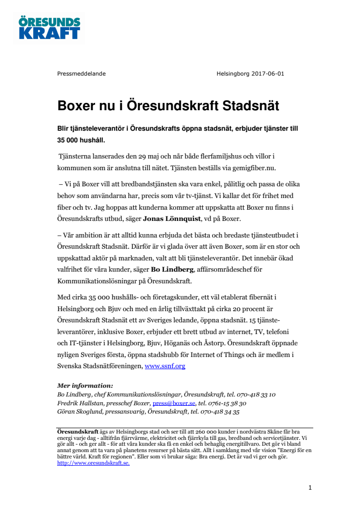 Boxer nu i Öresundskraft Stadsnät