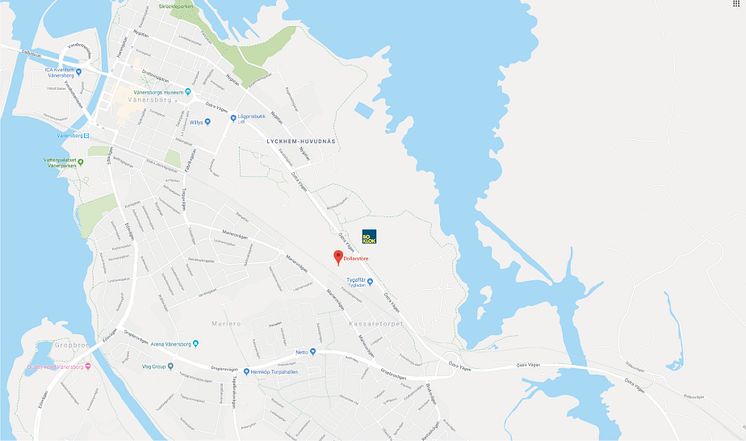Karta till montagevisning av BoKlok Landeriet, Holmängs hage, Vänersborg. 