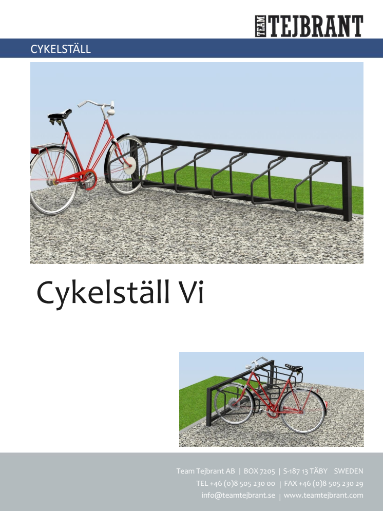 Produktblad Cykelställ Vi