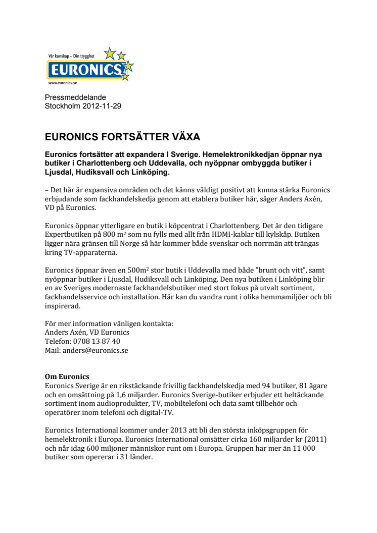 Euronics fortsätter växa