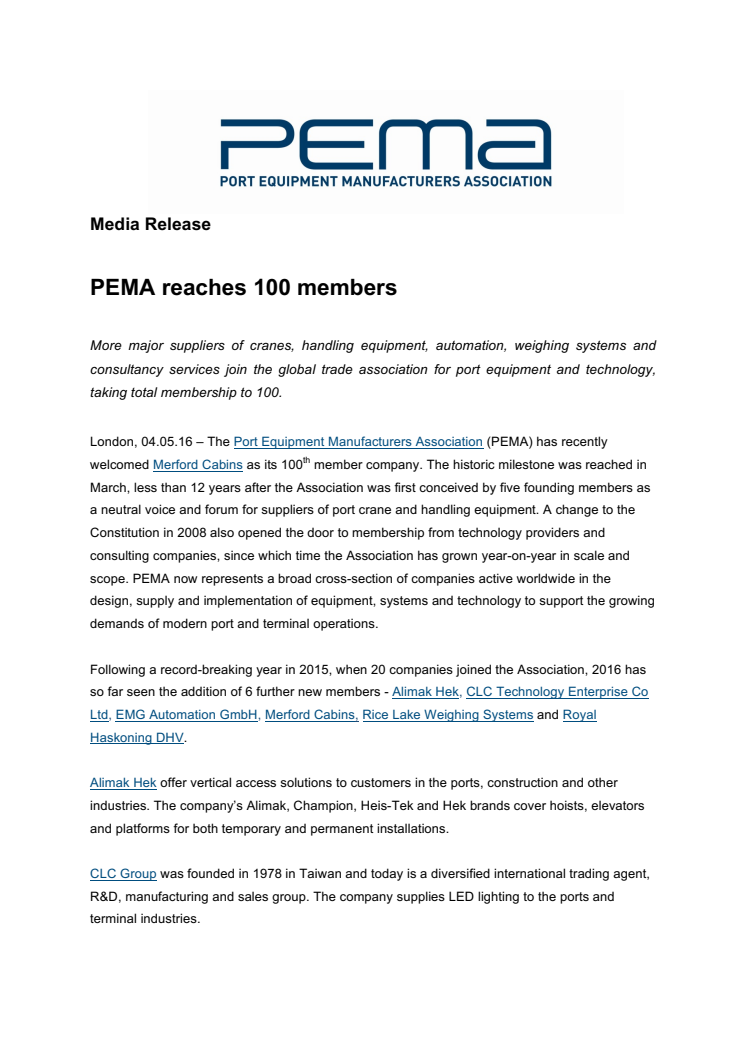 PEMA reaches 100 members