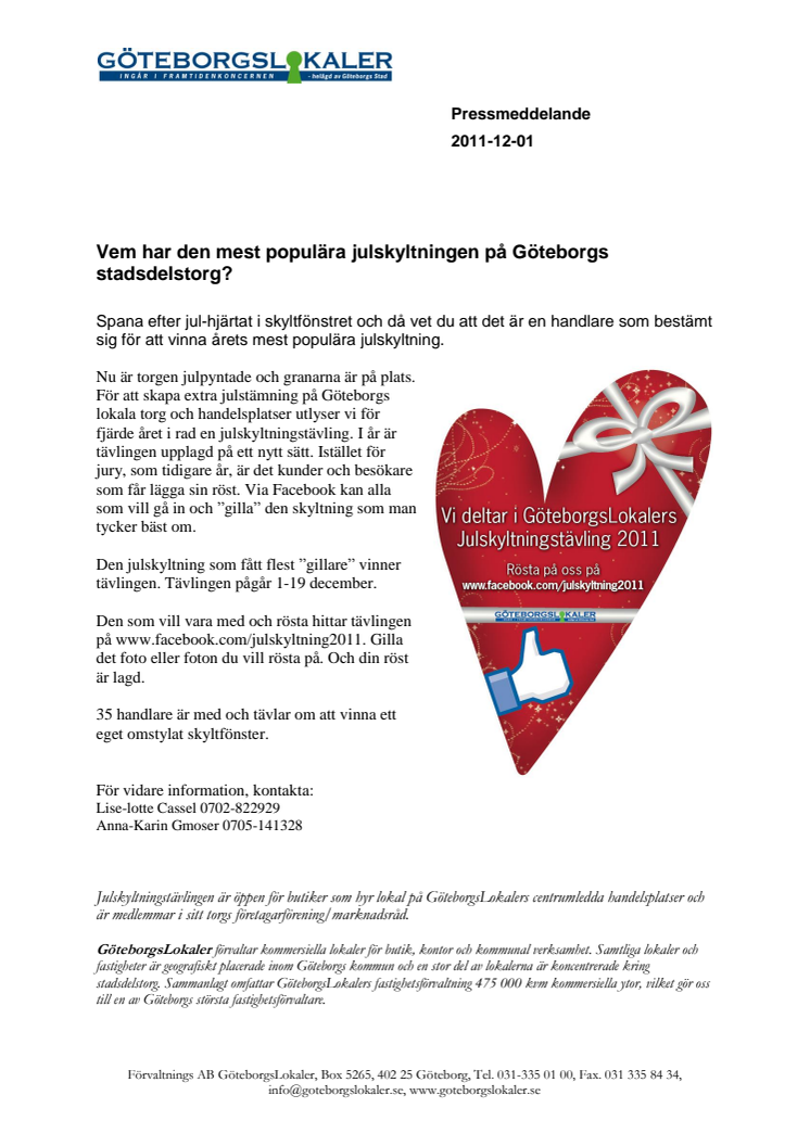Vem har den mest populära julskyltningen på Göteborgs stadsdelstorg?