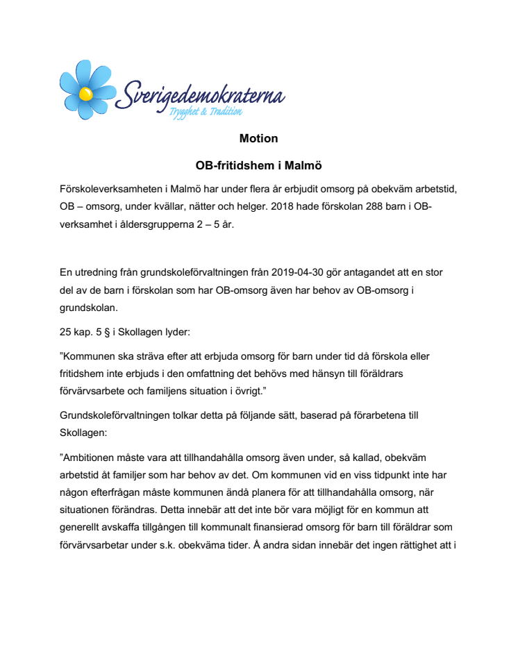 Tillgängliggör OB-fritidshem för Malmös skolelever