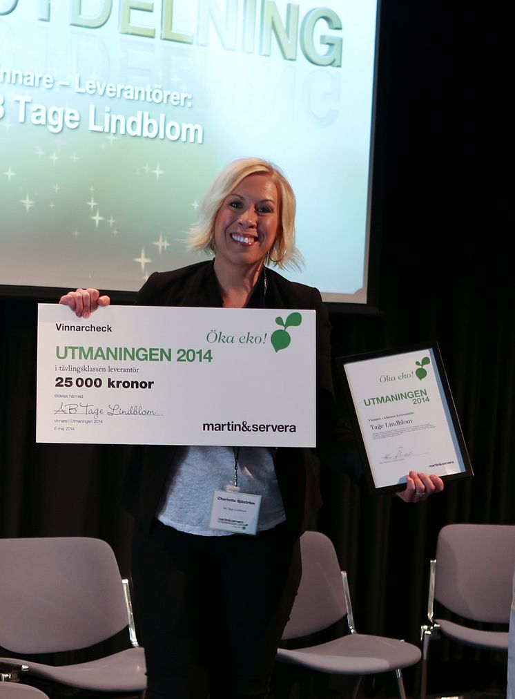 Utmaningen 2014_Vinnare tävlingsklass leverantörer_AB Tage Lindblom