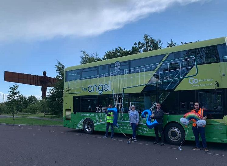 Go North East celebrates NHS birthday by wearing blue and clapping at regional landmarks